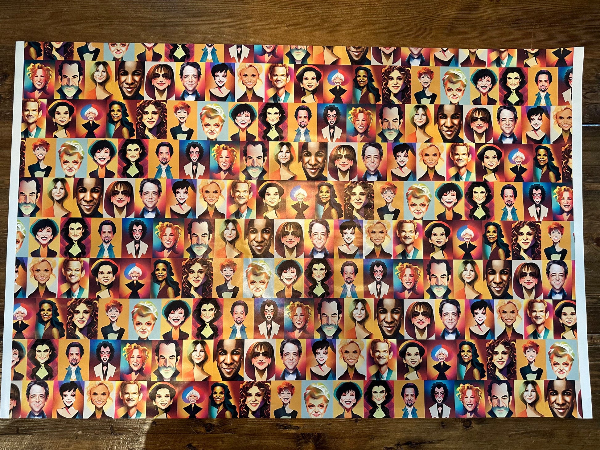 Broadway Star Caricature Wrapping Paper