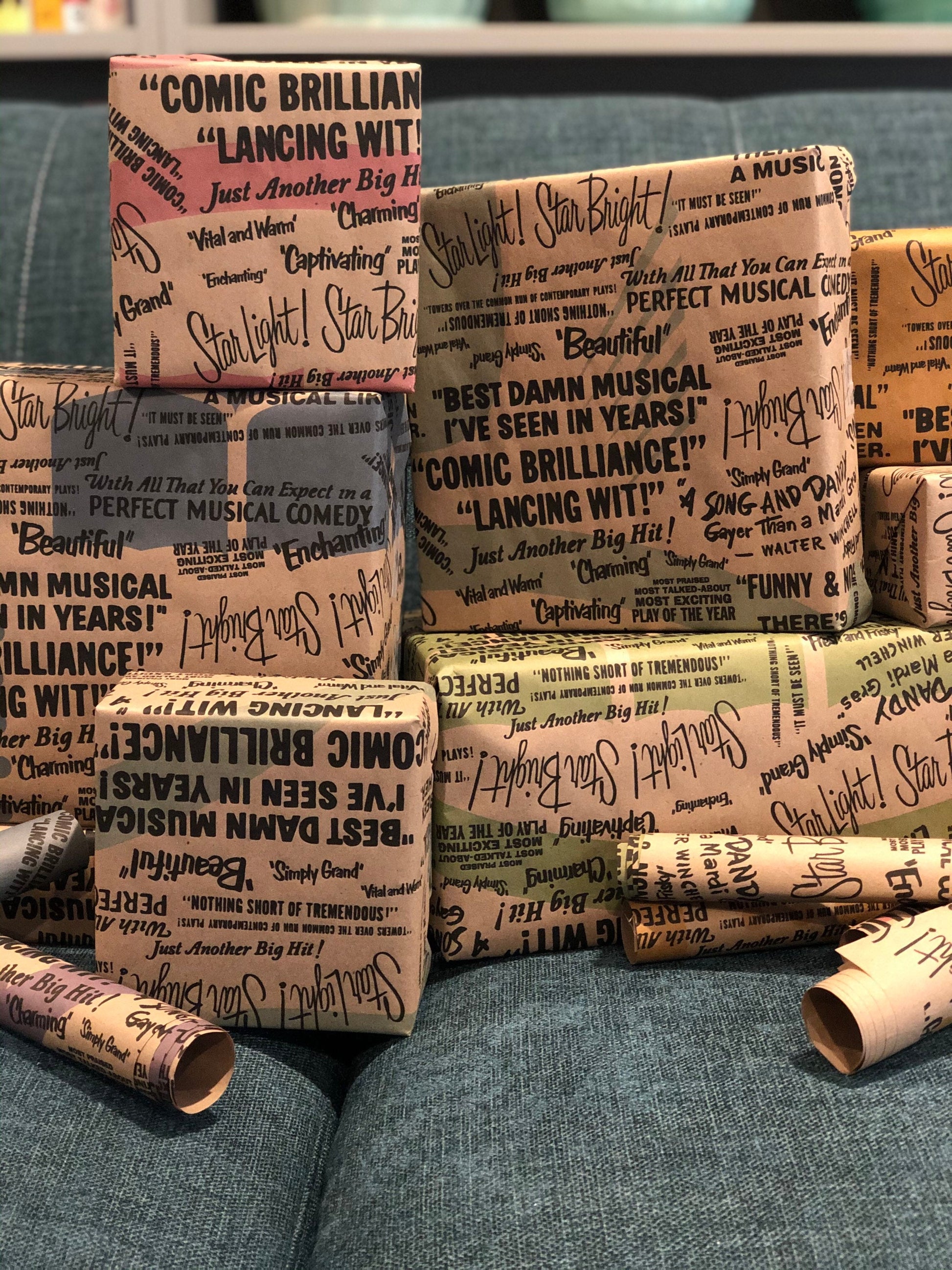 Vintage Broadway Ads Wrapping Paper