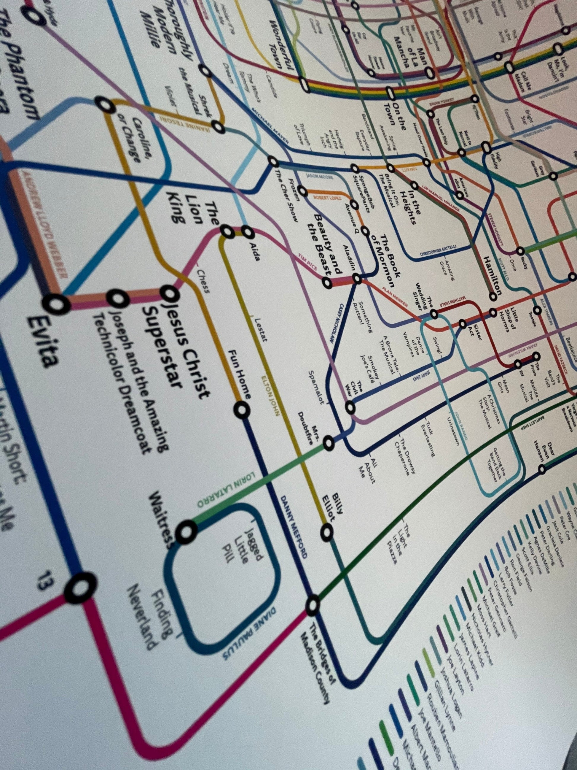The Broadway Musical History Subway Map: 2022