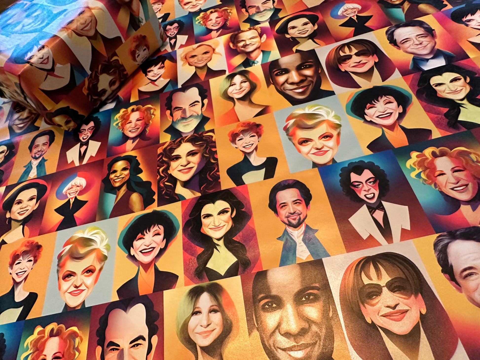 Broadway Star Caricature Wrapping Paper