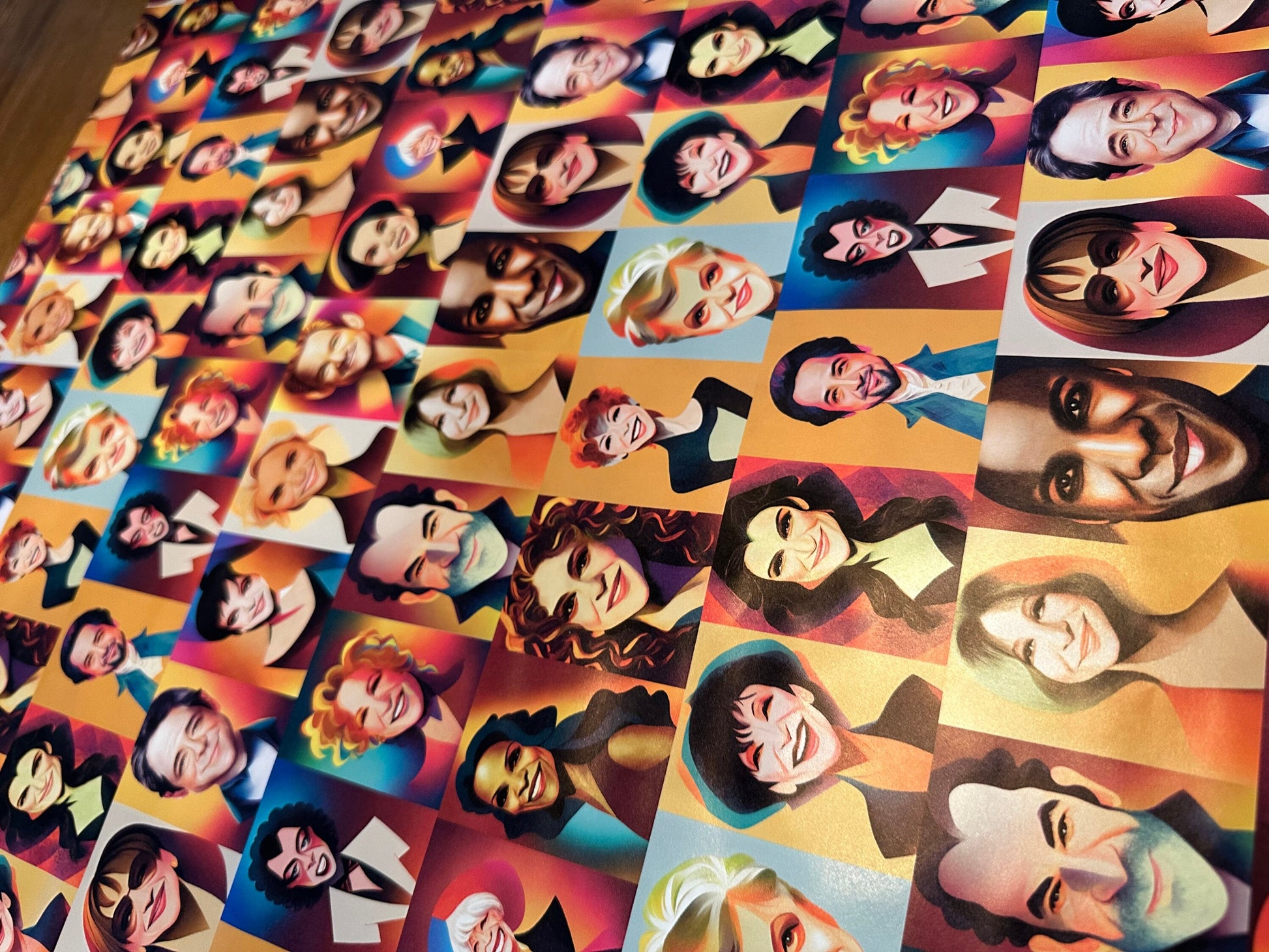 Broadway Star Caricature Wrapping Paper