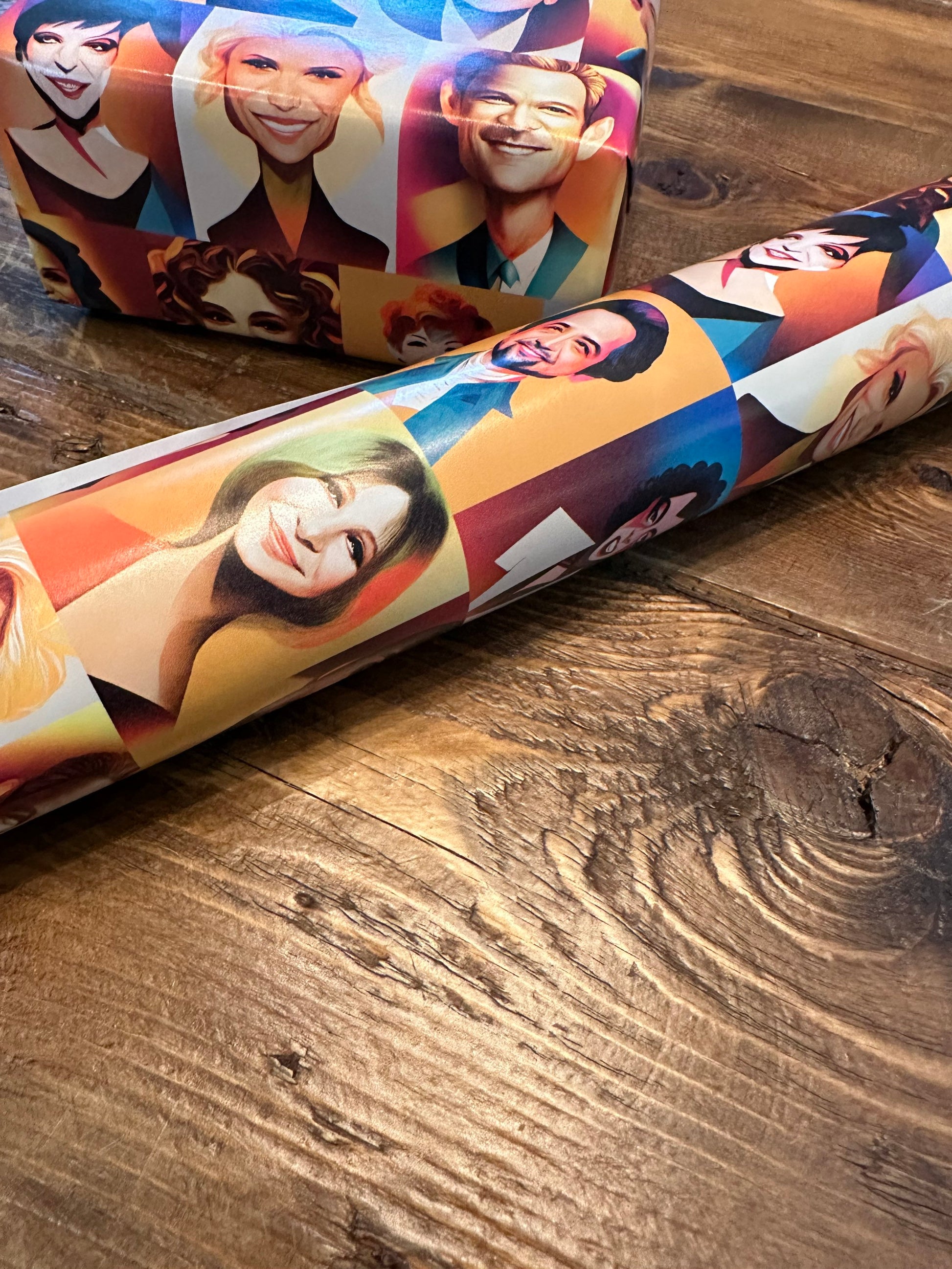 Broadway Star Caricature Wrapping Paper