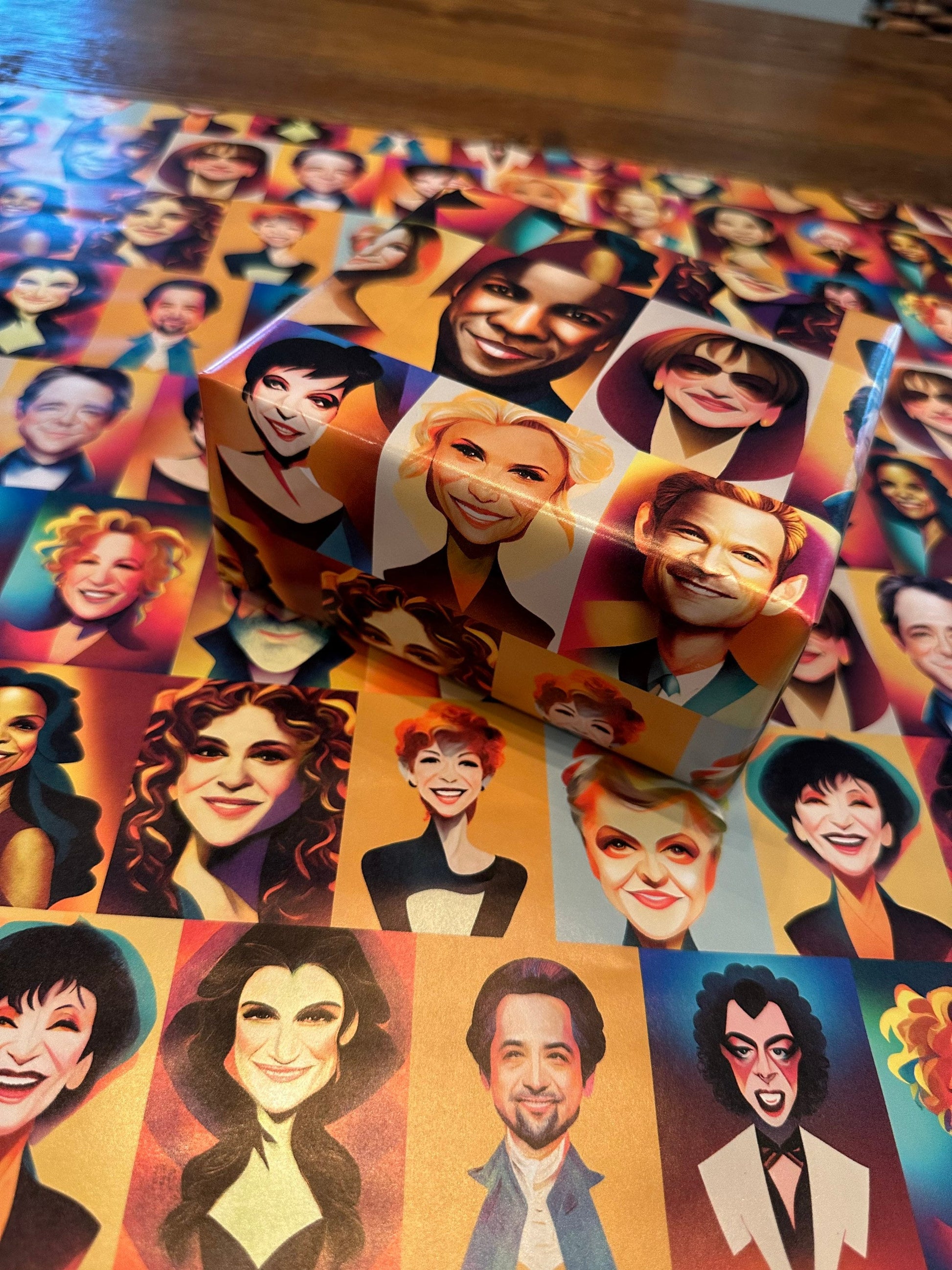 Broadway Star Caricature Wrapping Paper