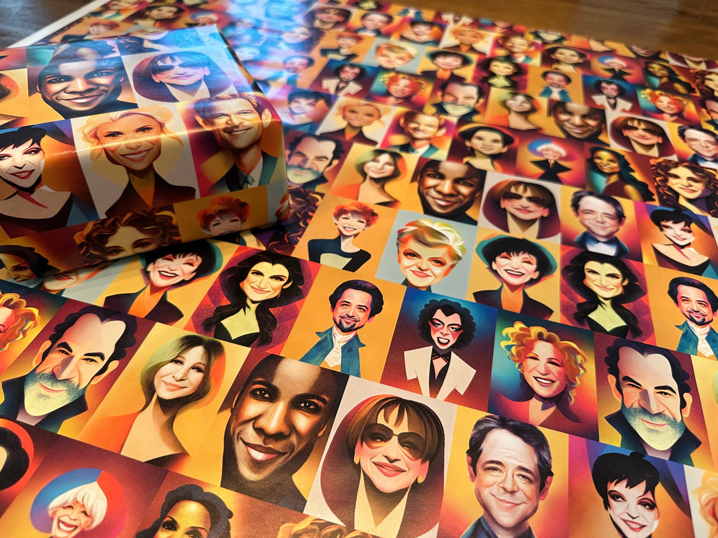 Broadway Star Caricature Wrapping Paper