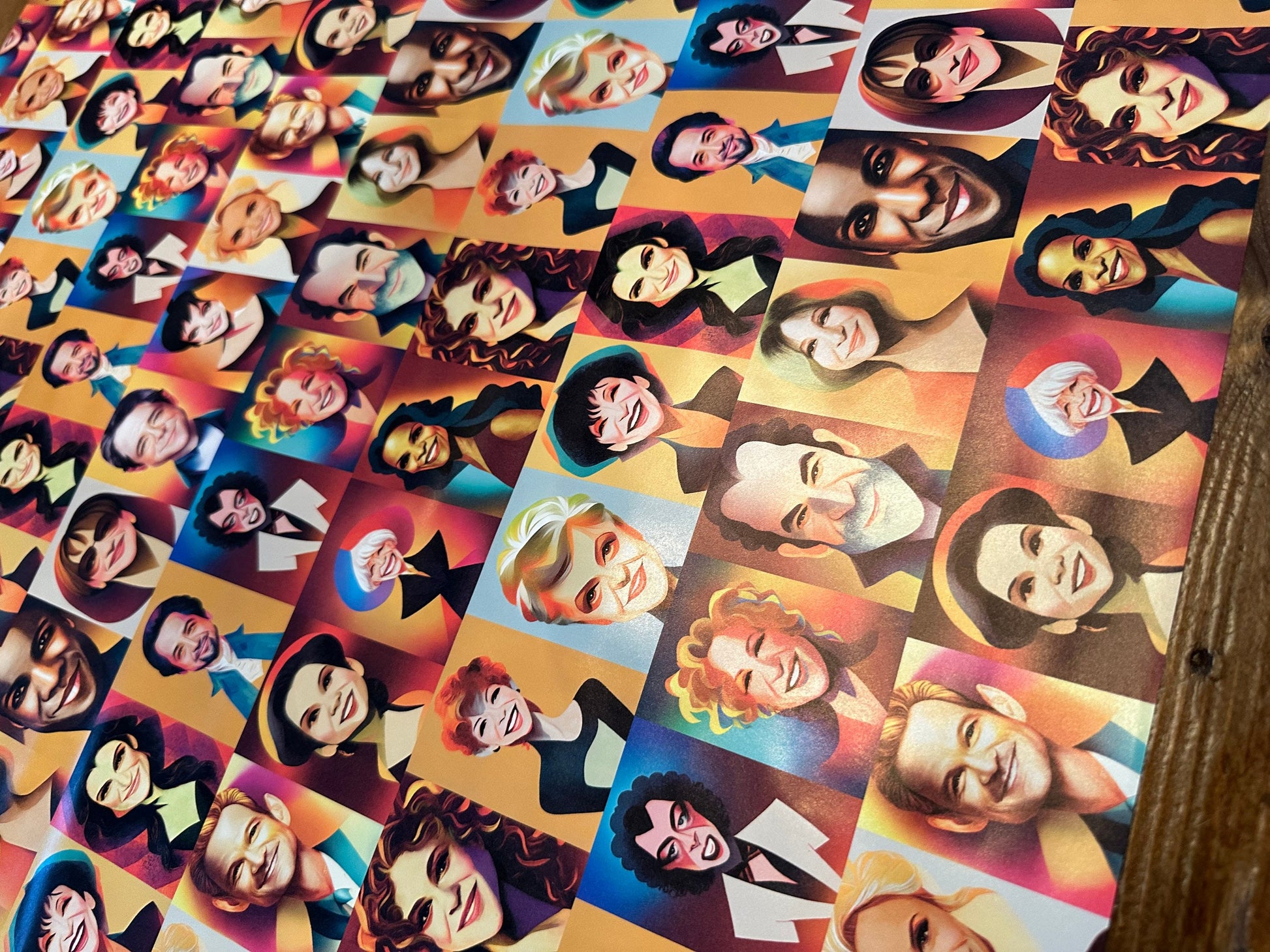 Broadway Star Caricature Wrapping Paper