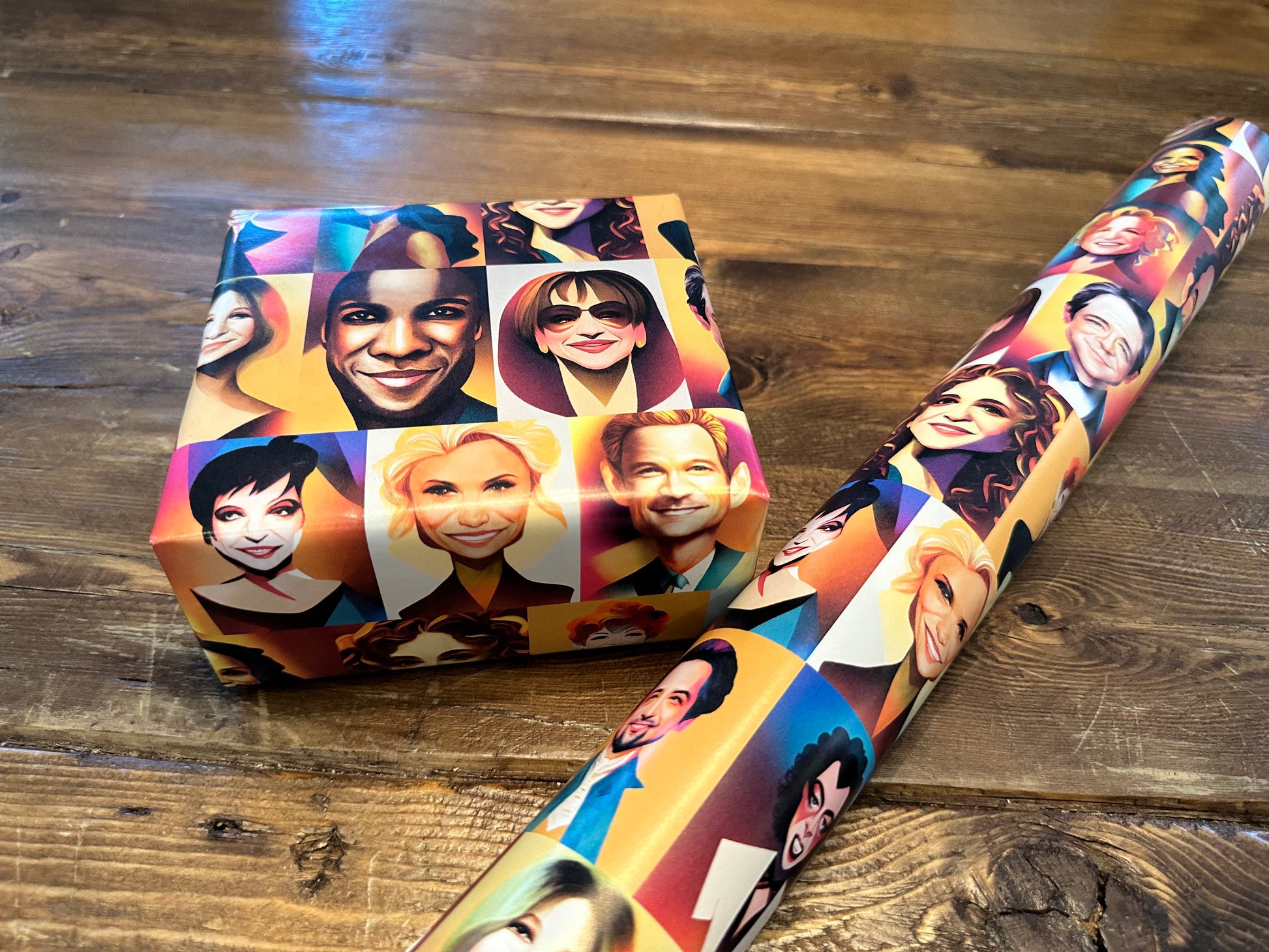 Broadway Star Caricature Wrapping Paper