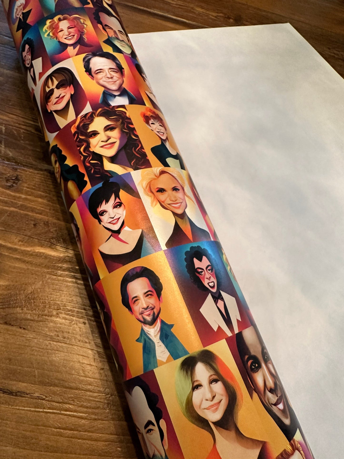 Broadway Star Caricature Wrapping Paper